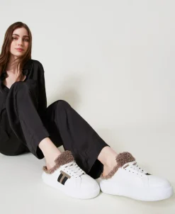 Sneakers Slide Con Faux Fur
