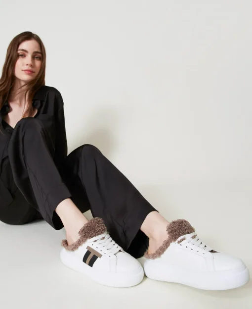 Sneakers Slide Con Faux Fur