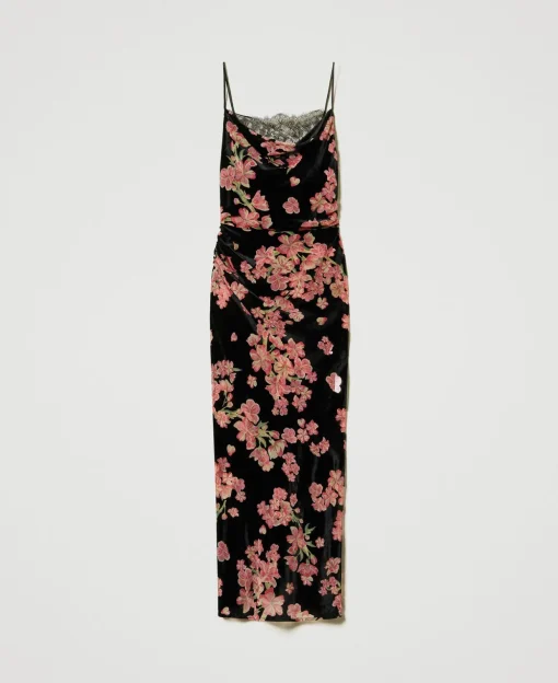 Sottoveste In Velluto Dévoré A Fiori