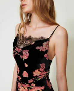 Sottoveste In Velluto Dévoré A Fiori