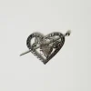 Spilla A Cuore Con Fiore