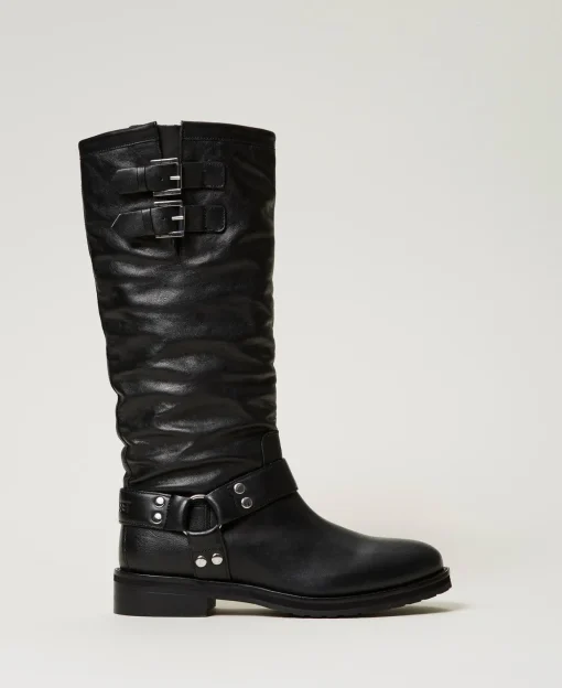 Stivali Biker 'Darcy' In Pelle Con Cinturini