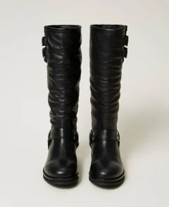 Stivali Biker 'Darcy' In Pelle Con Cinturini