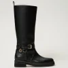 Stivali Biker In Pelle Con Oval T