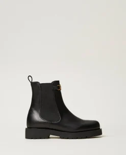 Stivali Chelsea In Pelle Con Oval T
