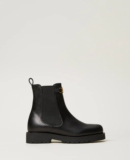 Stivali Chelsea In Pelle Con Oval T