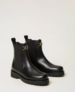 Stivali Chelsea In Pelle Con Oval T