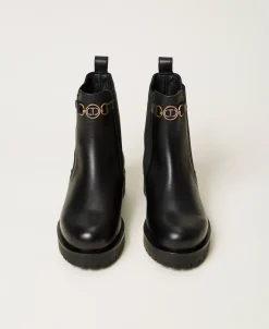 Stivali Chelsea In Pelle Con Oval T