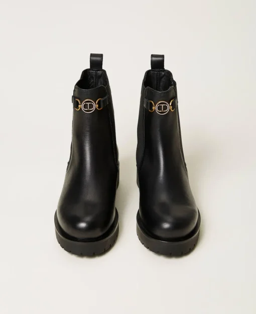 Stivali Chelsea In Pelle Con Oval T