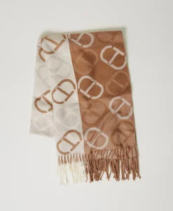 Stola In Panno Jacquard Con Oval T