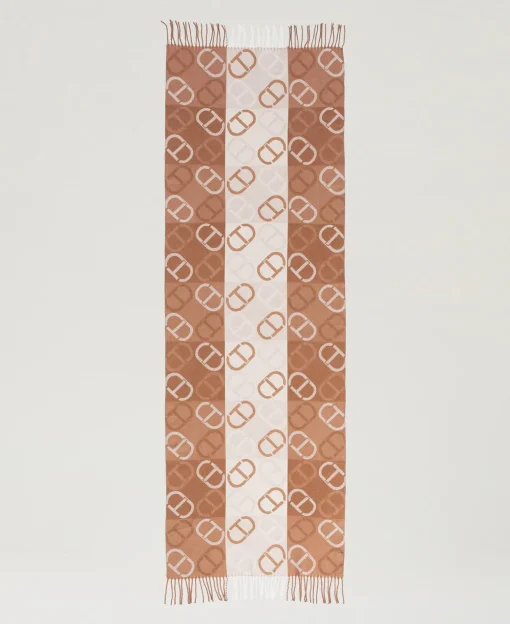 Stola In Panno Jacquard Con Oval T