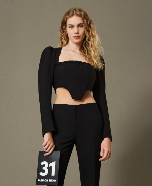 Top Bustier Con Ricamo