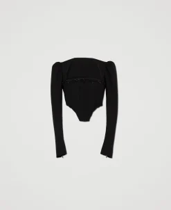 Top Bustier Con Ricamo