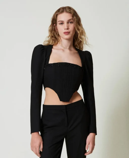 Top Bustier Con Ricamo