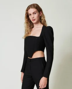 Top Bustier Con Ricamo