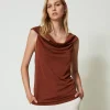Top Con Collo Drappeggiato