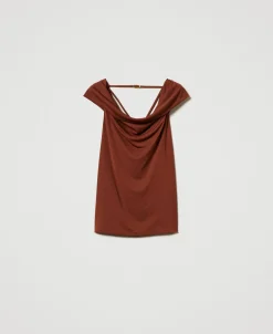 Top Con Collo Drappeggiato