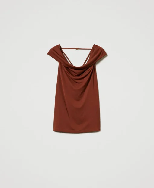 Top Con Collo Drappeggiato