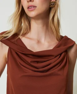 Top Con Collo Drappeggiato