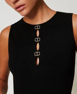 Top Doppio Uso In Maglia Con Oval T