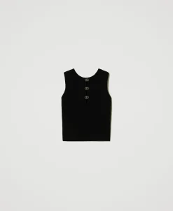 Top Doppio Uso In Maglia Con Oval T