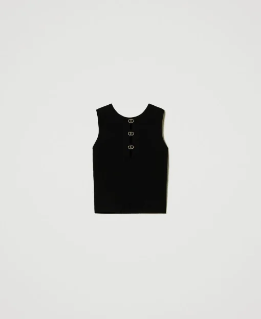 Top Doppio Uso In Maglia Con Oval T