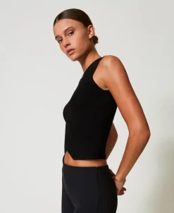 Top Doppio Uso In Maglia Con Oval T
