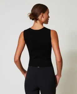 Top Doppio Uso In Maglia Con Oval T