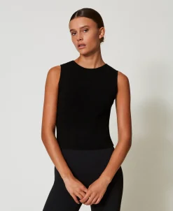 Top Doppio Uso In Maglia Con Oval T