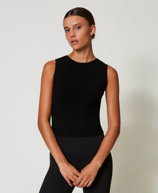 Top Doppio Uso In Maglia Con Oval T