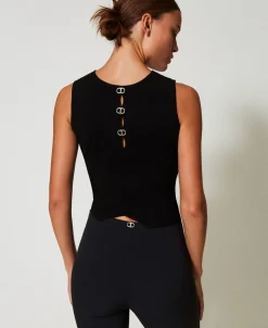 Top Doppio Uso In Maglia Con Oval T