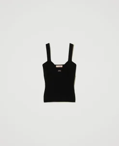 Top Fitted In Maglia Con Logo Oval T