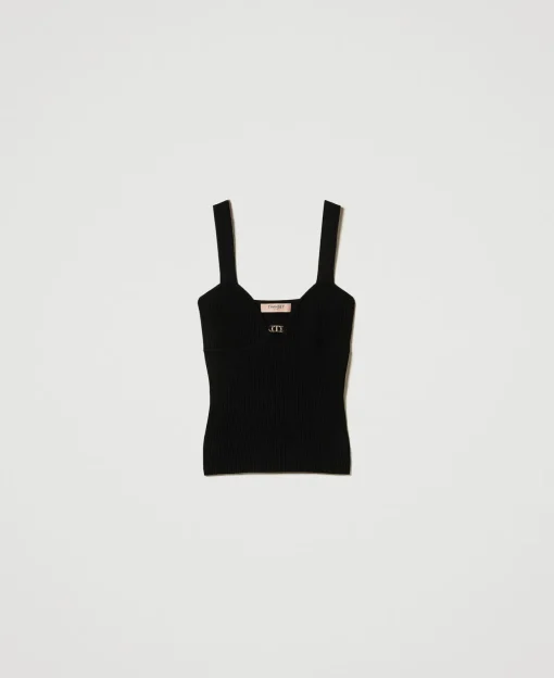 Top Fitted In Maglia Con Logo Oval T