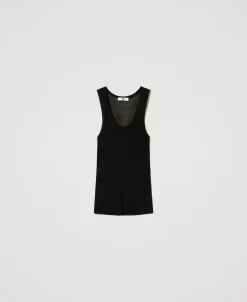 Top Fitted In Maglia Di Viscosa