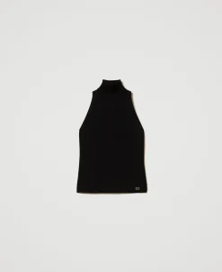 Top Halter Fitted In Maglia