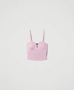 Top In Filato Riciclato Con Perline