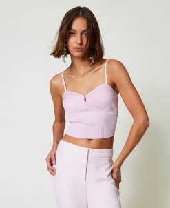 Top In Filato Riciclato Con Perline