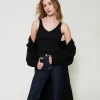 Top In Maglia A Costine Con Perline