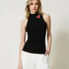 Top In Maglia A Righe Con Spilla