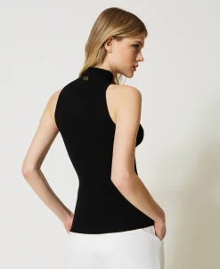 Top In Maglia A Righe Con Spilla