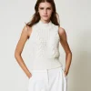 Top In Maglia Con Coste E Trecce