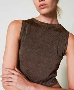 Top In Maglia Con Lurex