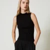 Top In Maglia Con Strass In Dégradé