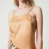 Top In Raso Con Scollo Dritto