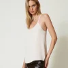 Top In Raso Con Spalline Sottili