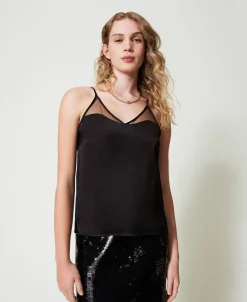 Top In Raso E Tulle