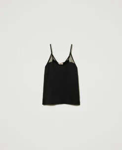 Top In Raso E Tulle