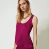 Top In Raso Martellato
