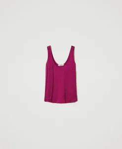 Top In Raso Martellato