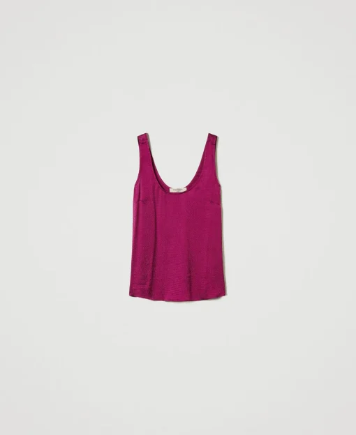 Top In Raso Martellato